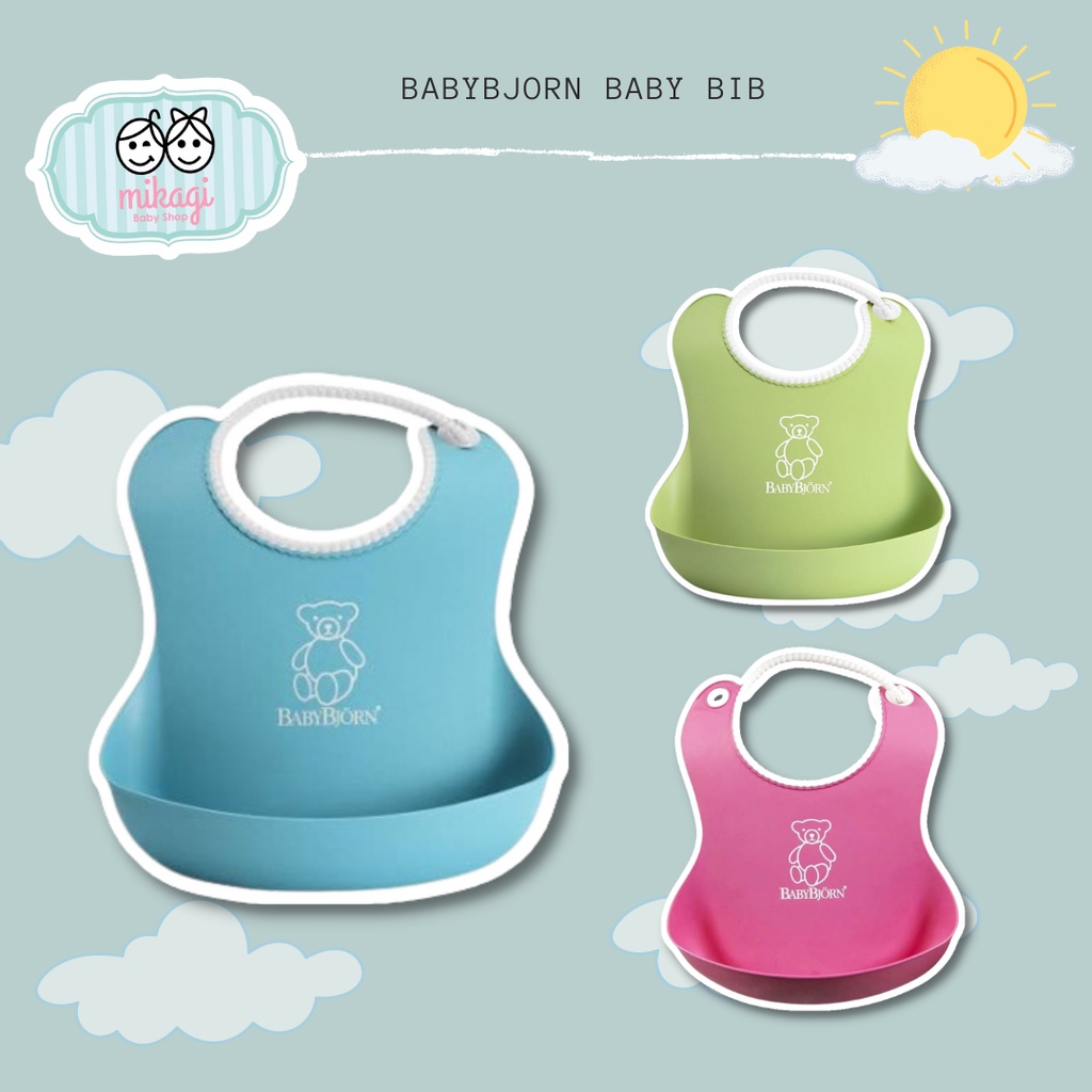 Mikagibaby BABYBJORN Bib (Celemek Makan Bayi untuk MPASI)