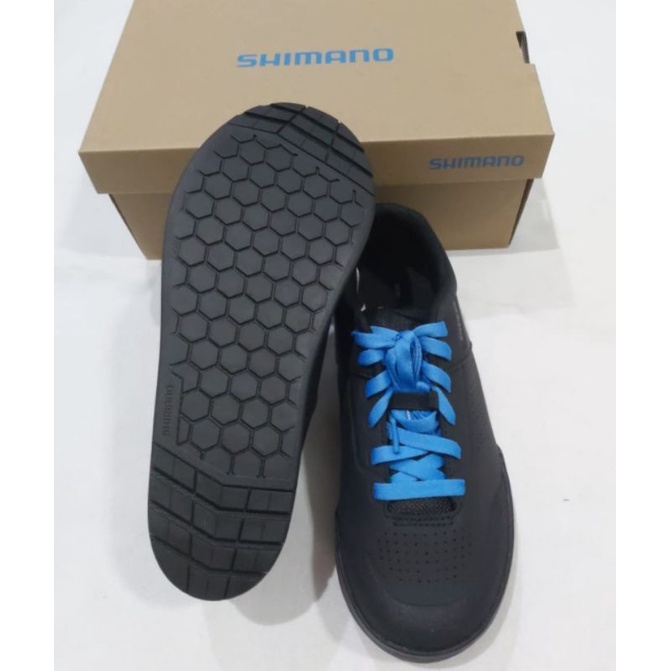 SEPATU SEPEDA SHIMANO GR5 SH-GR501 FLAT MTB NON CLEAT OFF ROAD BLACK BLUE