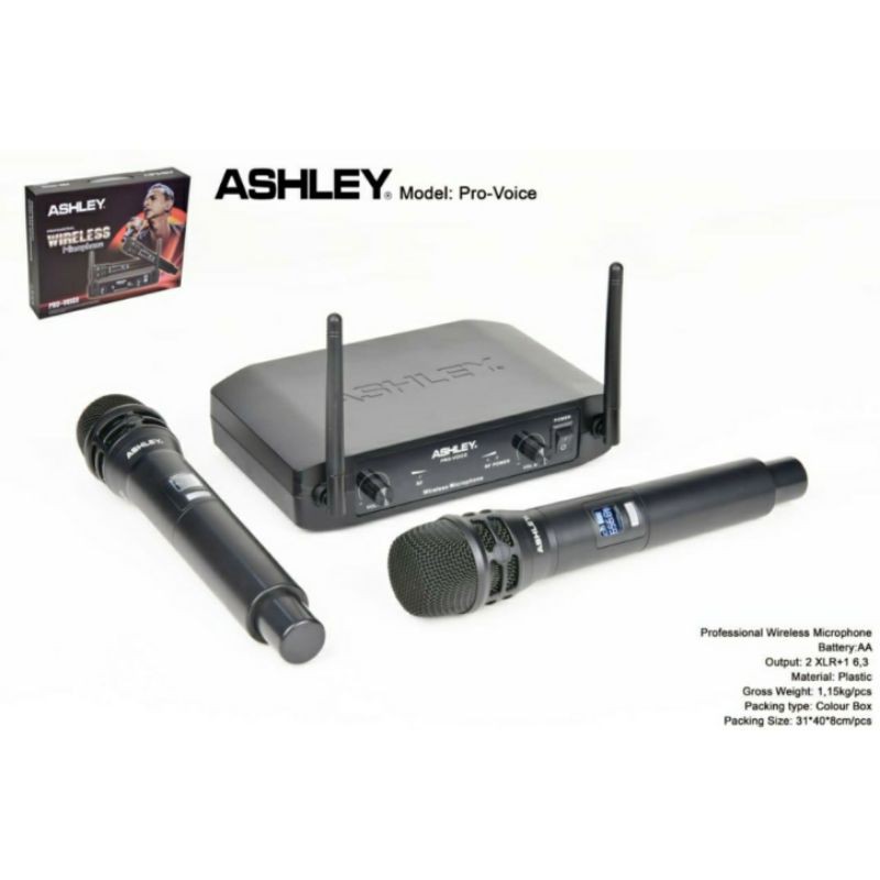 Mic Wireless ASHLEY PRO VOICE HANDHELD Original Microphone ASHLEY