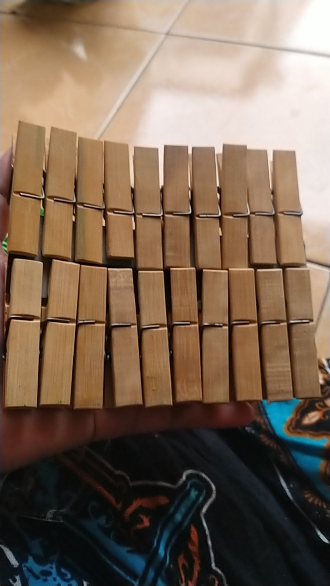 20 Pcs Penjepit Jemuran Pakaian - Bambu