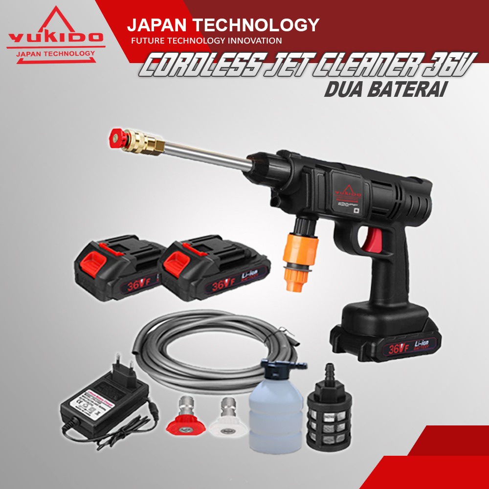 Mesin Jet Cleaner Cordless 36V By YUKIDO Jet Cleaner Baterai Mesin Cuci Motor Mobil Ac tanpa kabel
