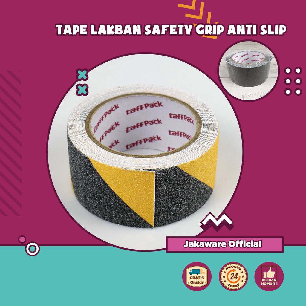 TAPE LAKBAN SAFETY GRIP ANTI SLIP SOLASI TEMPELAN ISOLASI TEMPEL DINDING TEMBOK TAMBAL BENING ANTI B
