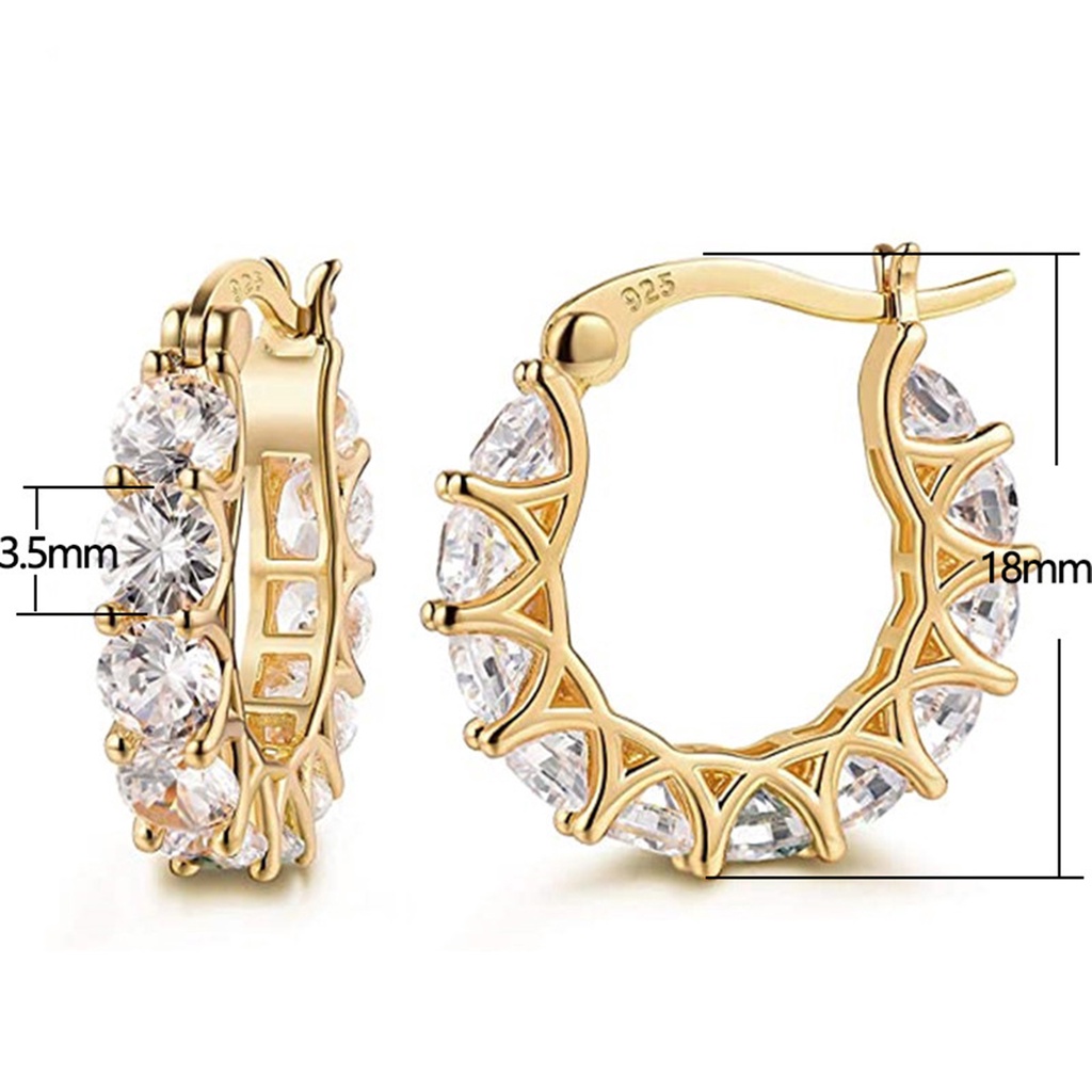 Hu Hu Hu Hu Hu Alat Bantu Pasang Kacamata♡ 1 Pasang Anting Hoop Bentuk U Hias Berlian Imitasi Gaya Perancis Untuk Wanita