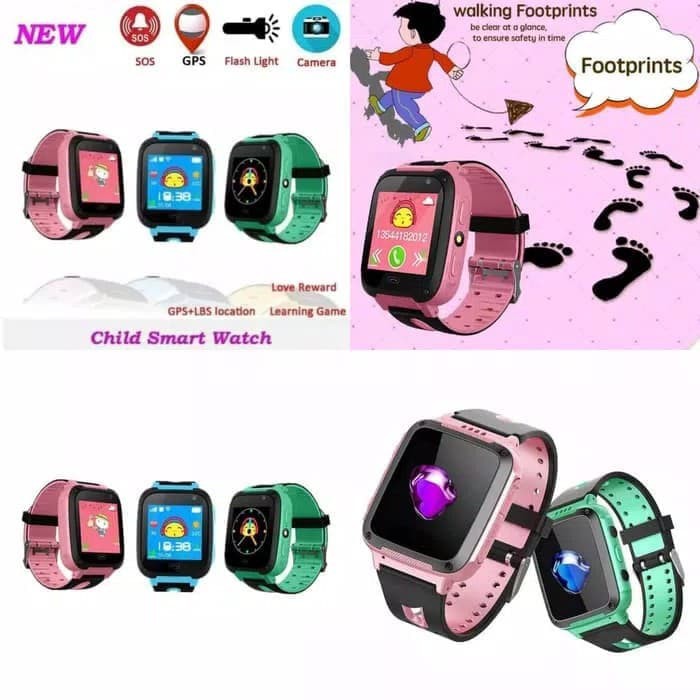 Smartwatch Gps Tracker Kids/Gps Watch - Jam Anak Ada Kamera & Sim Card - Merah Muda Terlaris