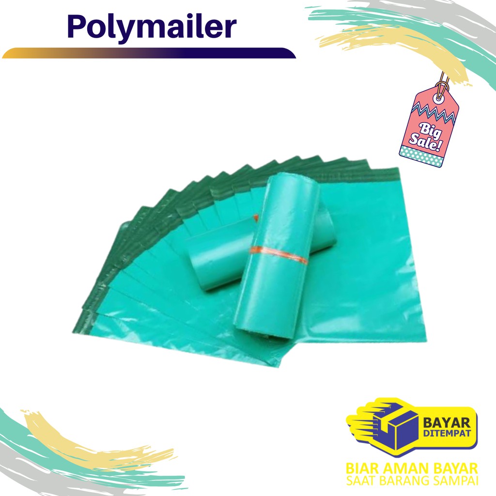 

Plastik Polymailer Packing Polos Hijau Ukuran 28 x 42 / 25 pcs