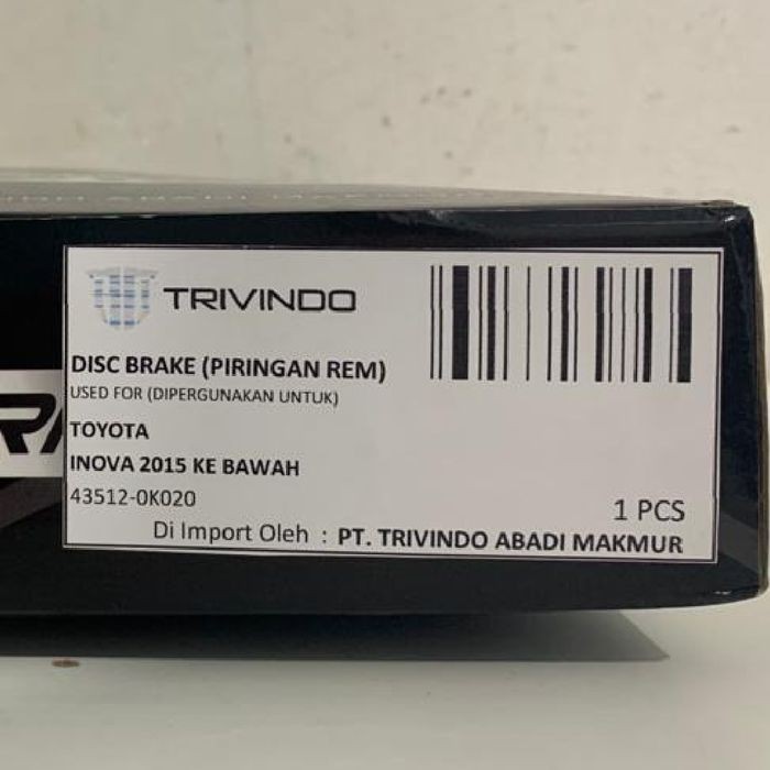 Disc Brake Piringan Rem depan Innova 2004-2015 43512-0K020 Trivindo