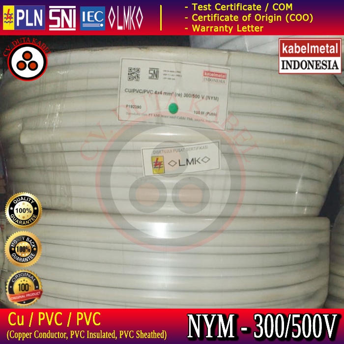 Kabel NYM 4x4 mm2 @100 m KABEL METAL (KMI) /4x4 mm/4 x 4 mm2/4 x 4 mm/4x4/4 x 4