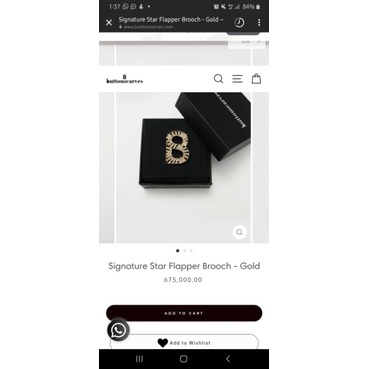 Signature Star Flapper Brooch Gold Buttonscarves