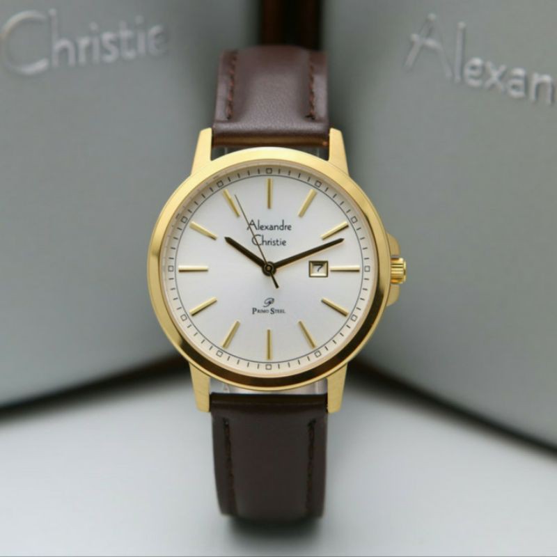ALEXANDRE CHRISTIE AC1014 GOLD KULIT WANITA.ORIGINAL GARANSI RESMI 1 TAHUN