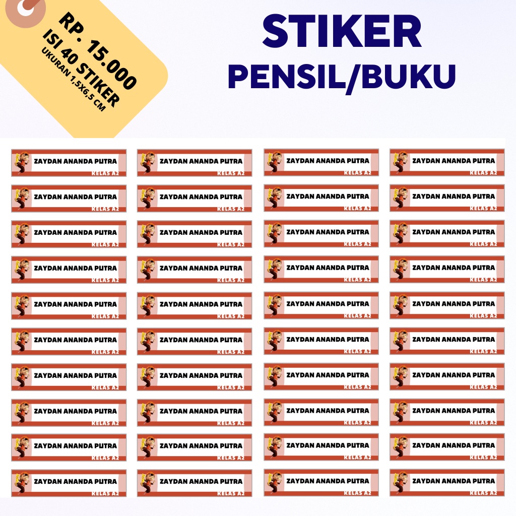 

STIKER PENSIL/PULPEN/BUKU/PENGGARIS