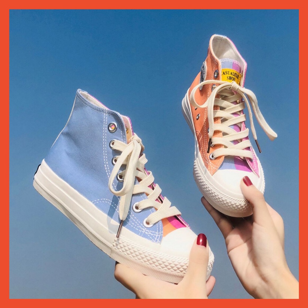 FREE KOTAK SEPATU !!! 5.5 SALE!!! SEPATU KANVAS AJAIB BERUBAH WARNA KENA SINAR MATAHARI WAJIB PUNYA!!! - D635