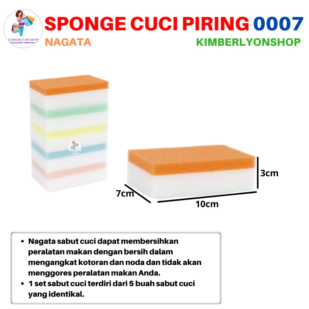 Sponge Cuci Piring 5 Pcs 0007 Nagata