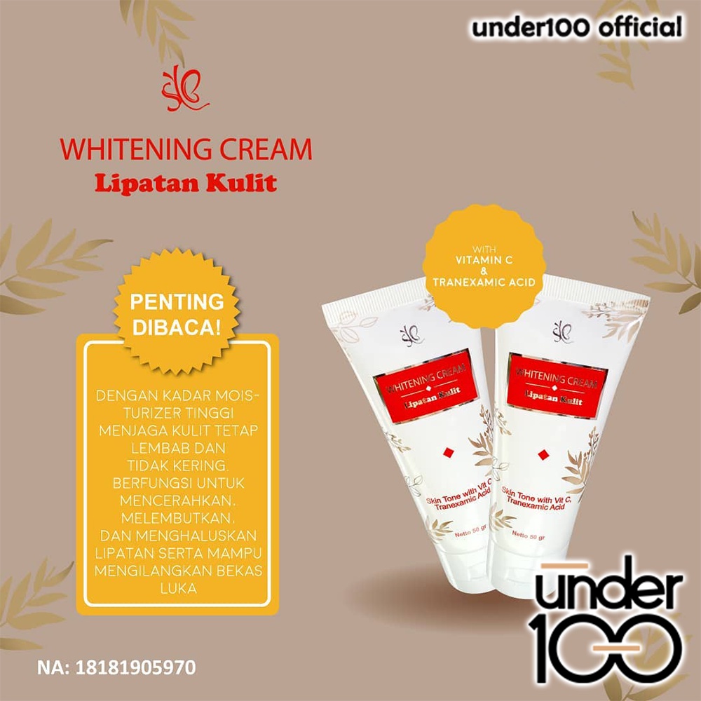 ❤ UNDER100 ❤ SYB Whitening Cream Lipatan Kulit | Krim Pemutih 50g (✔BPOM)