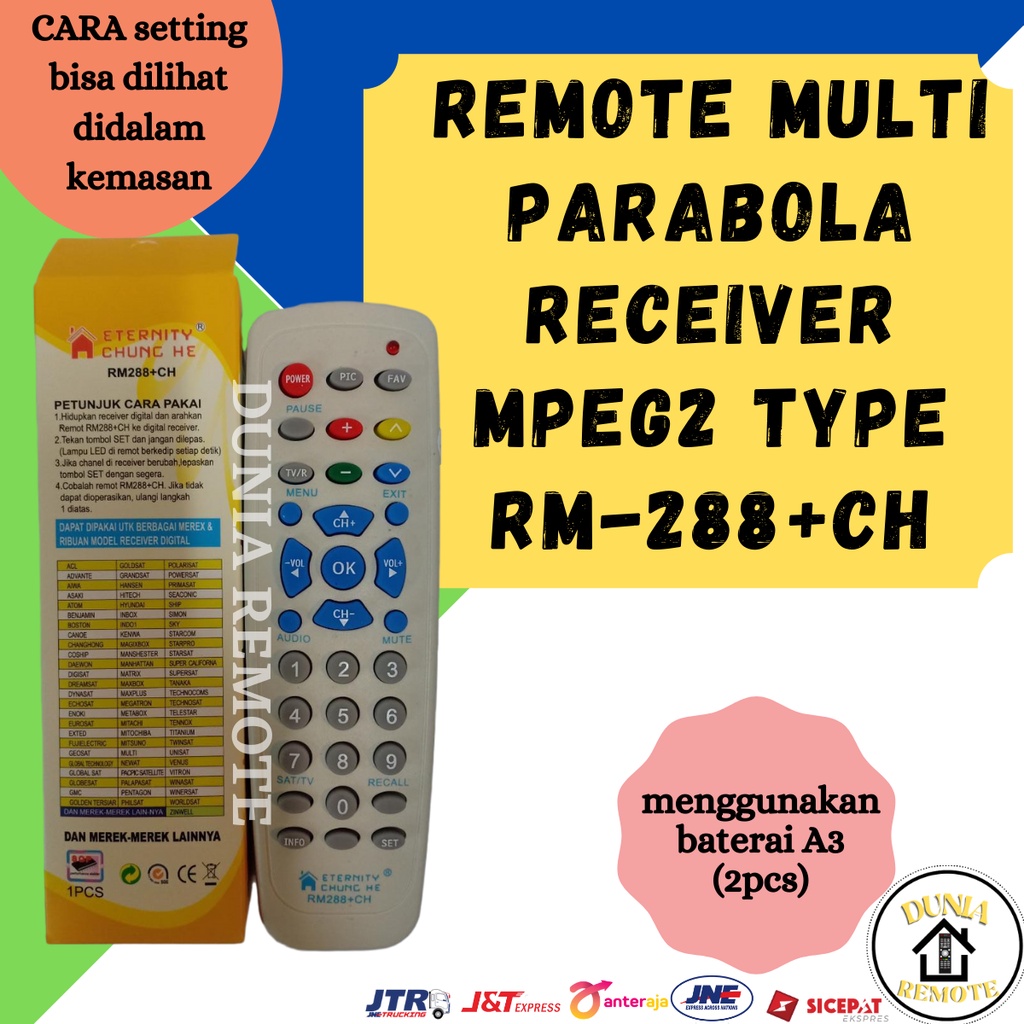 Remot / Remote RECEIVER Digital DVB PARABOLA MULTI MPEG2 288