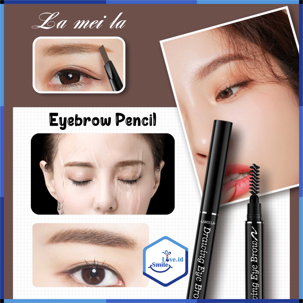 LAMEILA Eyebrow Pencil Double Head 7 Warna Pensil Alis Kepala Ganda 2 in 1 Original L24