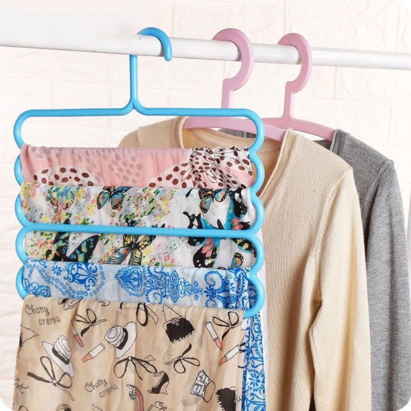 Hanger Jilbab 5 Susun / Hanger Gantungan Baju Pakaian Handuk  Magic Hanger Import 5 In 1 / Hanger Multifungsi / TV-45