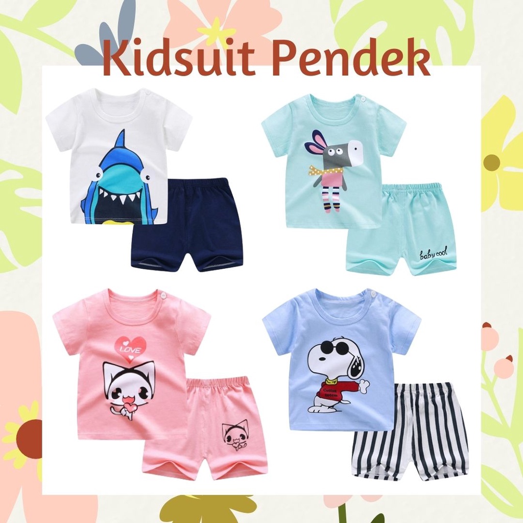 pz KIDS SUIT PENDEK Setelan Anak Bahan Kaos Lengan + Celana Berkualitas Import ebv cewek new1 PART2