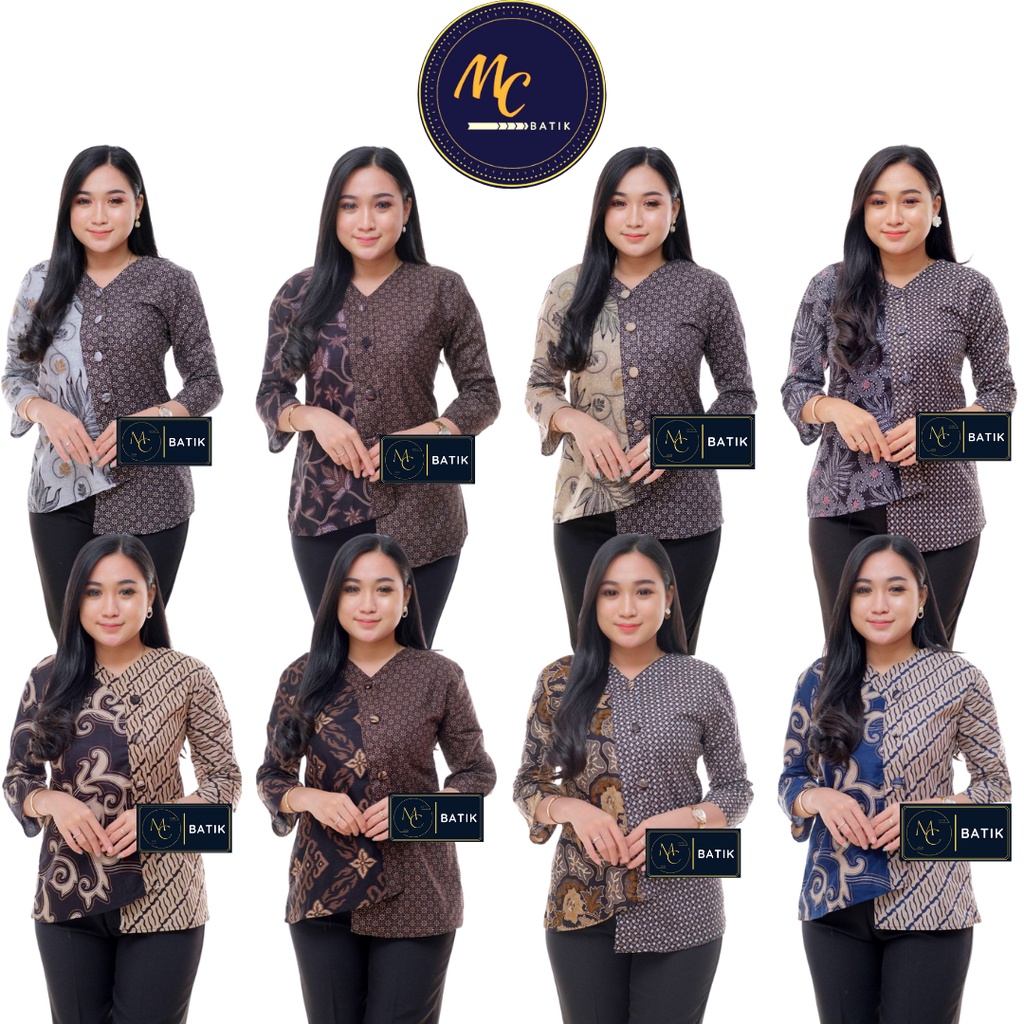 MCbatik Blouse Batik | Atasan Blouse Batik Wanita Blouse Kantor Tampil Elegan