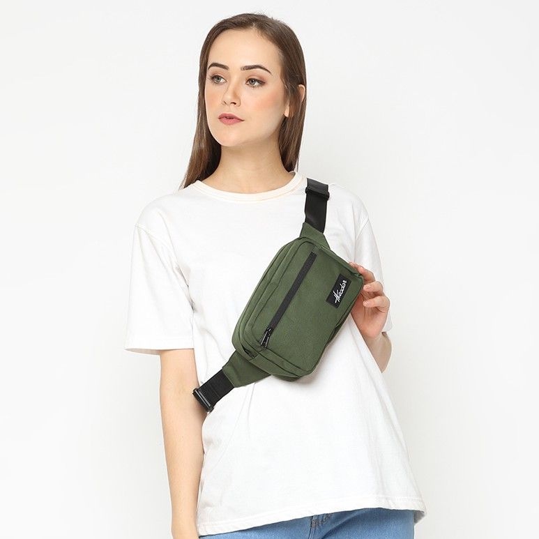 THEODOR Waist Bag ODIGO Green Army - Tas Pinggang - Water Repellent - Pria Wanita - High Quality