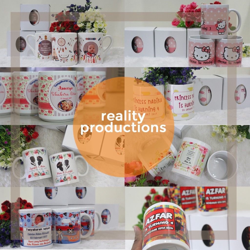 Cetak Sablon Mug Souvenir Ultah One Month Hampers Aqiqah Grosir Minimal 24 Pcs