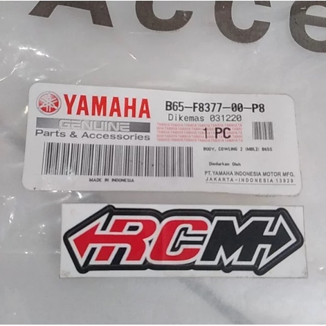 BODY BODI COWLING 2 DEPAN KANAN AEROX 155 HITAM BLACK DOFF MBL2 ORI ORIGINAL YAMAHA B65-F8377-00-P8