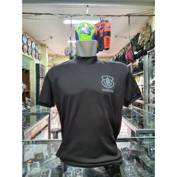 Kaos Satpam coklat terbaru Leher Tinggi | Kaos dalaman satpam coklat Logo satpam | Kaos satpam