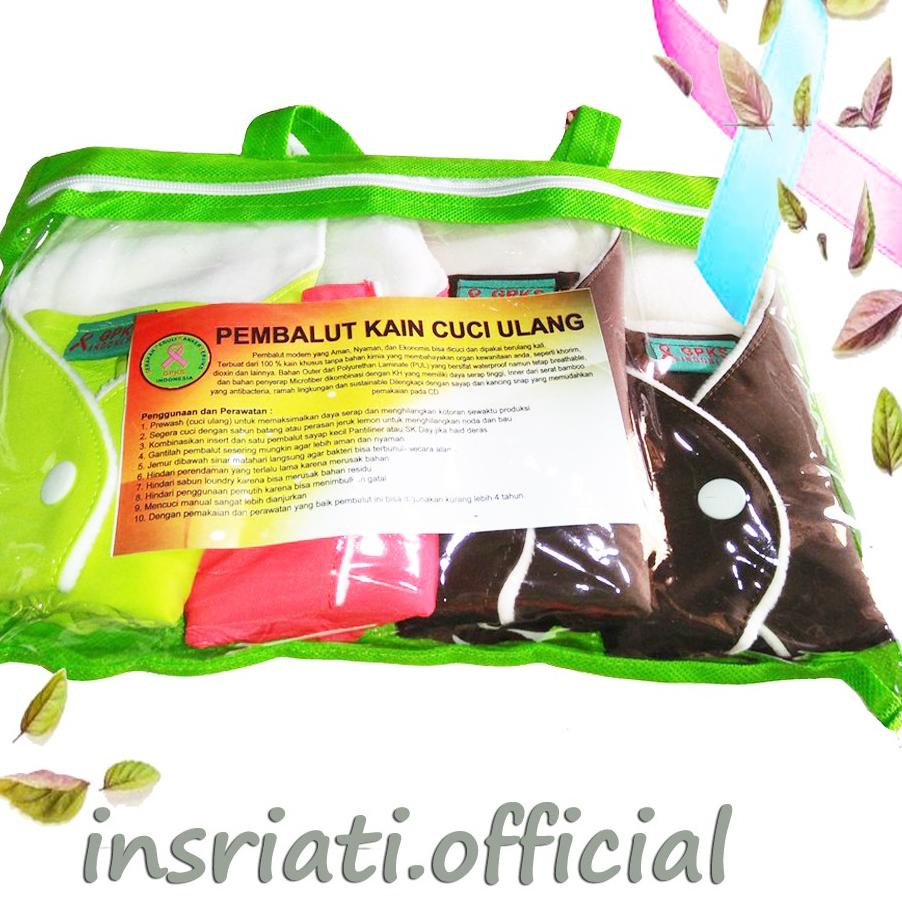 Best Seller|SQ26|Promo Pembalut kain cuci ulang serat bambu GPKS  bertahan 7 tahun 4pcs