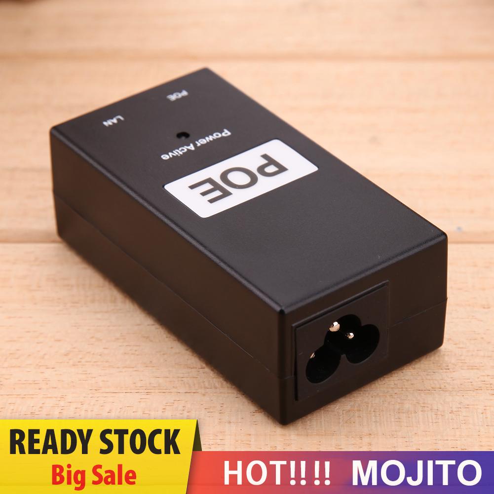 MOJITO 48V 0.5A 24W Desktop POE Power Injector Ethernet Adapter Surveillance CCTV