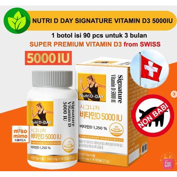 NUTRI D Day Signature Premium Swiss Vitamin D3 5000IU VIT D3 5000 IU Halal