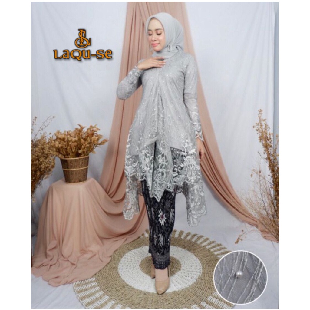 Atasan Kebaya Tunik Brukat Arumi Pesta Kondangan Lamaran Wisuda Busui Friendly Kekinian By Laquse_kebaya2