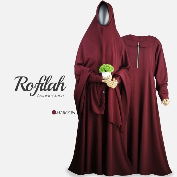 Setelan Gamis Rofilah Khimar dan Cadar Jubahakhwat by Jubah Akhwat