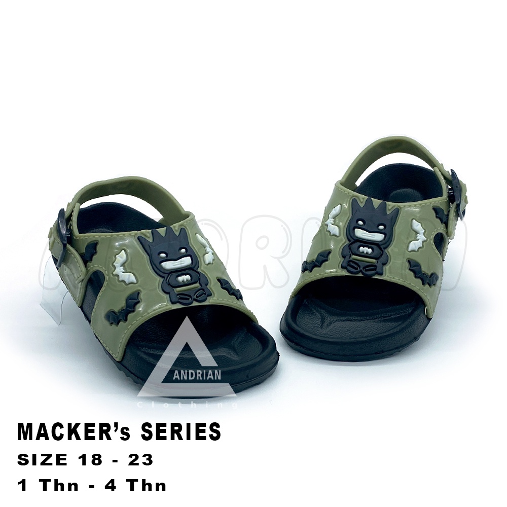 sandal macker's terbaru / sandal karakter batman / sandal selop tali anak laki laki