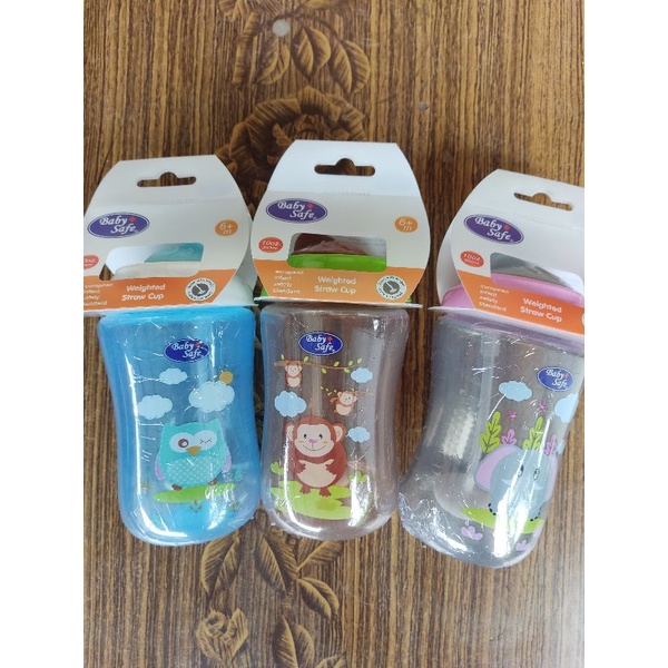 Baby Safe botol Training cup with weighted straw FS405 / gelas bayi sedotan pemberat 300ml