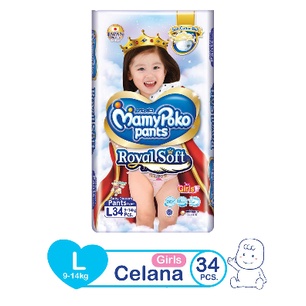 Mamypoko Pants Popok Celana Royal Soft M42 Boys/M42 Girls/L34 Girls/L34 Boys/ XL30 Girls/ XL30 Boys/ S46