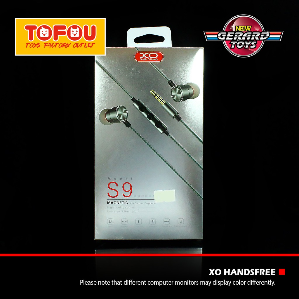 XO Handsfree Earphone S9 Black Original Murah