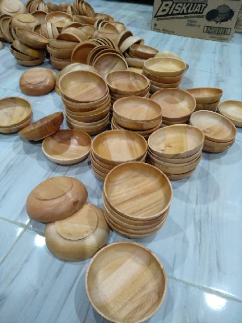 Mangkuk Kayu / Mangkok Kayu / Mangkok Masker/Mangkok Salad/ Wooden Bowl Diameter 14Cm