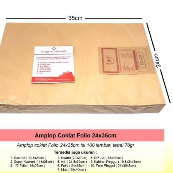 

Terlaris Amplop Coklat Folio (24x35) . . .