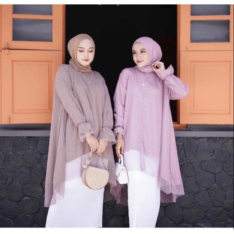 FEMME TUNIK ORGANZA TILE PUSATGROSIRSOLO.ID