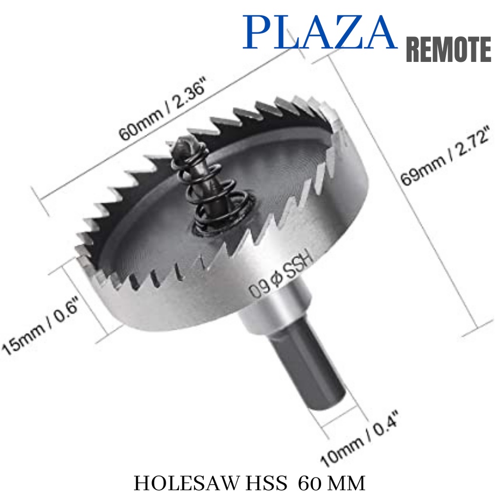 MATA BOR BESI HOLE SAW HSS TITANIUM DRILL BIT BESI METAL CARBIDE 60 MM