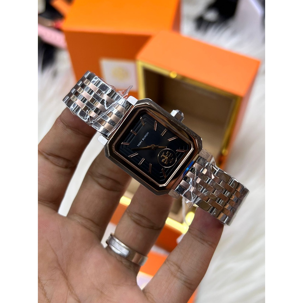New Jam Tangan Wanita Jam Tangan Lady Tory burch Robinson Stainless Combi Box Original Jam Tangan Wa