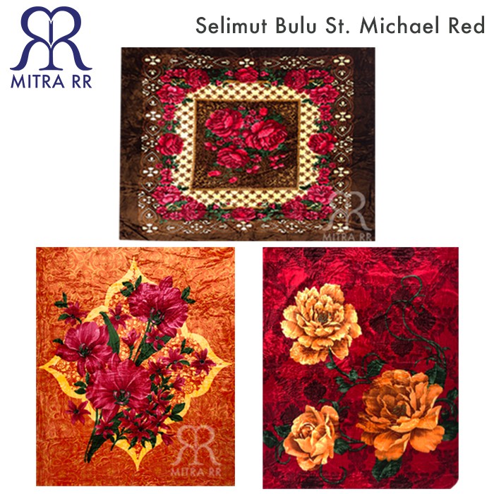 Selimut Bulu Jumbo 200 x 220 / 190 x 230 Motif Bunga Premium Soft Blanket