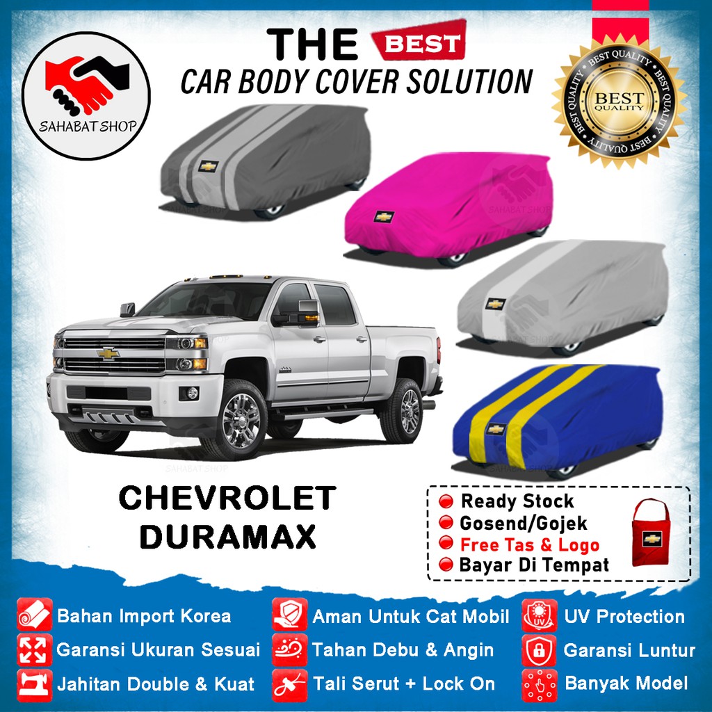 Sahabat Body Cover Mobil Duramax / Sarung Penutup Chevrolet Duramax Outdoor / Selimut Mantel Tutup Pelindung Kerudung Kerodong Jas Mantol Pembungkus Tutupan Terpal Kelambu Mobil Duramax Waterproof Anti Air Model Biru