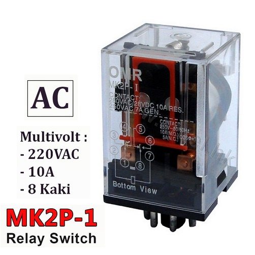 Relay Omron - OMR MK2P MK2P-I 220VAC 8 Pin 8 Kaki 8P Bulat 10A General Purpose Relay