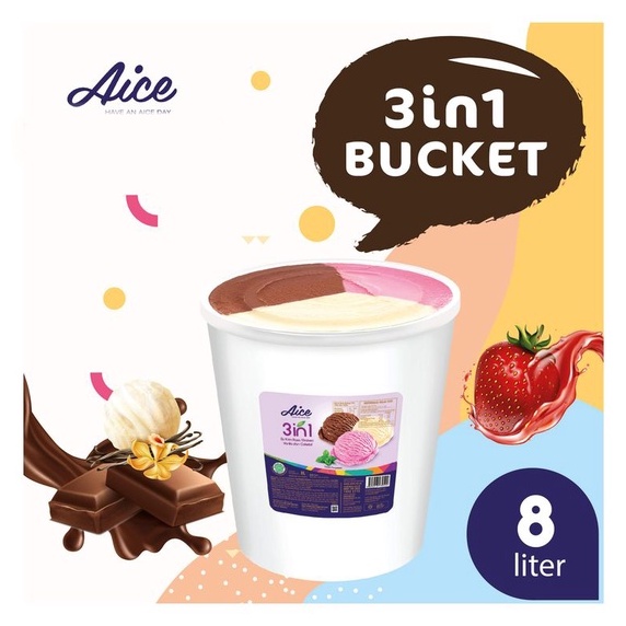 

Ice Cream Neapolitan 8 liter Aice 3in1