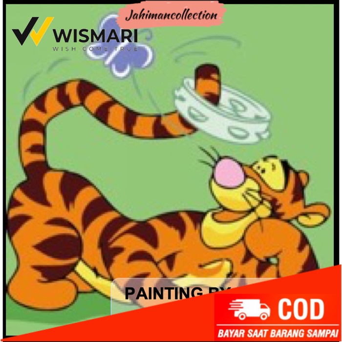 

✨ BISA COD ✨ DIY Oil Painting by number for kids 20cm x 20cm - Tigger