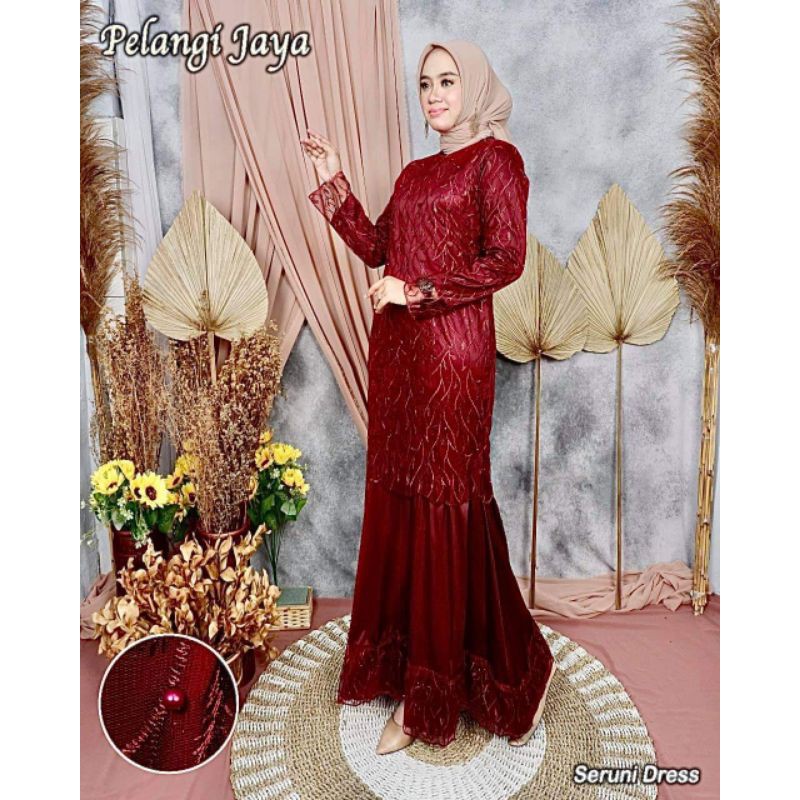 NEW REAL PICT GAMIS SERUNI DRESS/GAMIS MEWAH/GAMIS PESTA/GAMIS TULLE VELVET