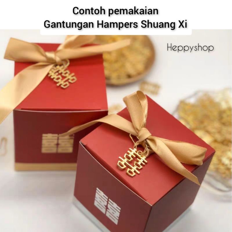 

Bandul Liontin Shuang Xi, Gantungan Hampers Wedding Sanghi Sangjit Hang Tag