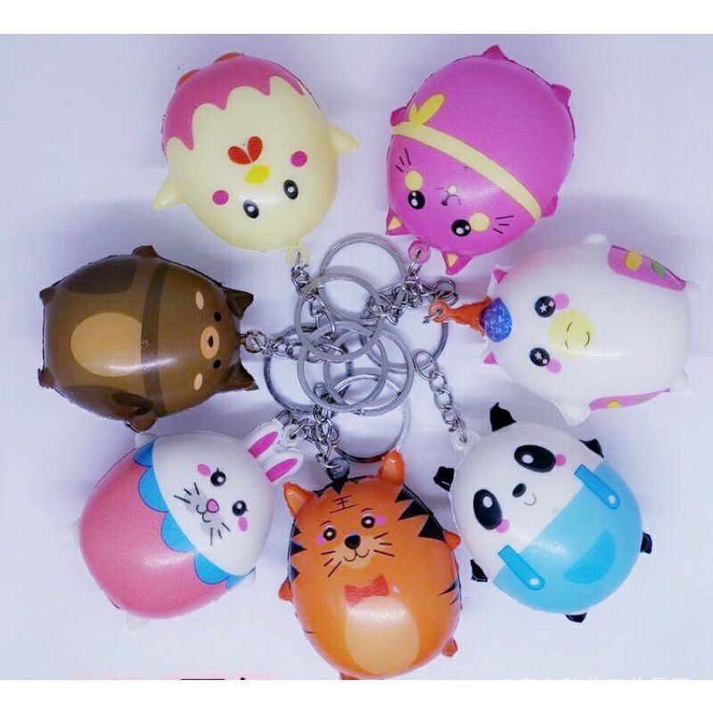 Mainan Anak Squishy Telur Karakter Imut Dan Lucu/Squishy Gantungan Kunci Lucu