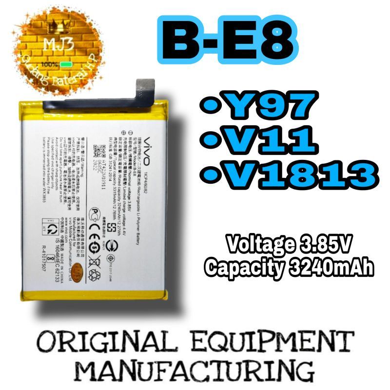 Baterai Battery Original Vivo Y97/V11/V11i/1806/V1813 Model B-E8 Battery Vivo 100%
