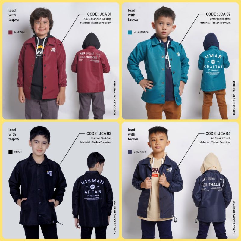 Jacket Outerwear Jaket Coach Distro Anak Laki Laki Motif Khalifah Fashion Muslim Premium Original By